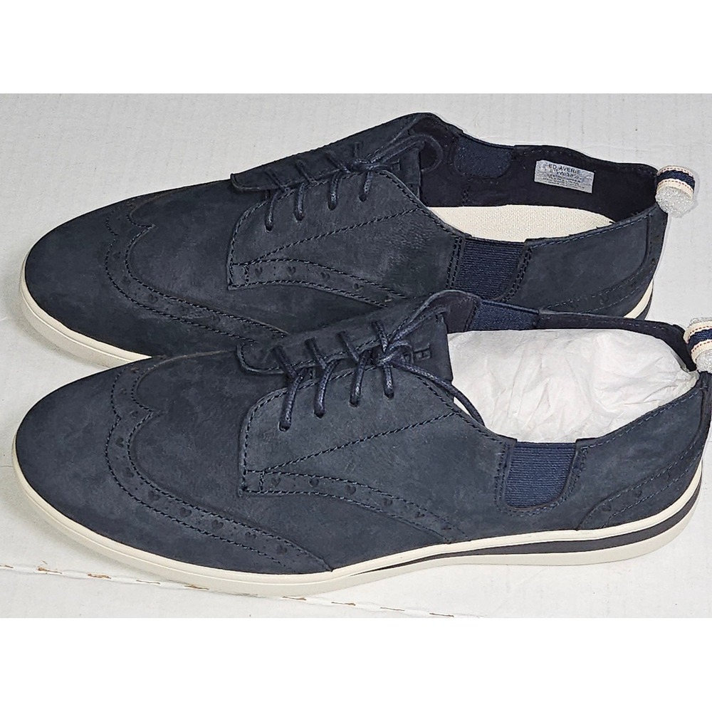 ED Ellen DeGeneres Averie Womens 8.5 Navy Blue Leather Wingtip Oxford Shoes - Picture 10 of 12